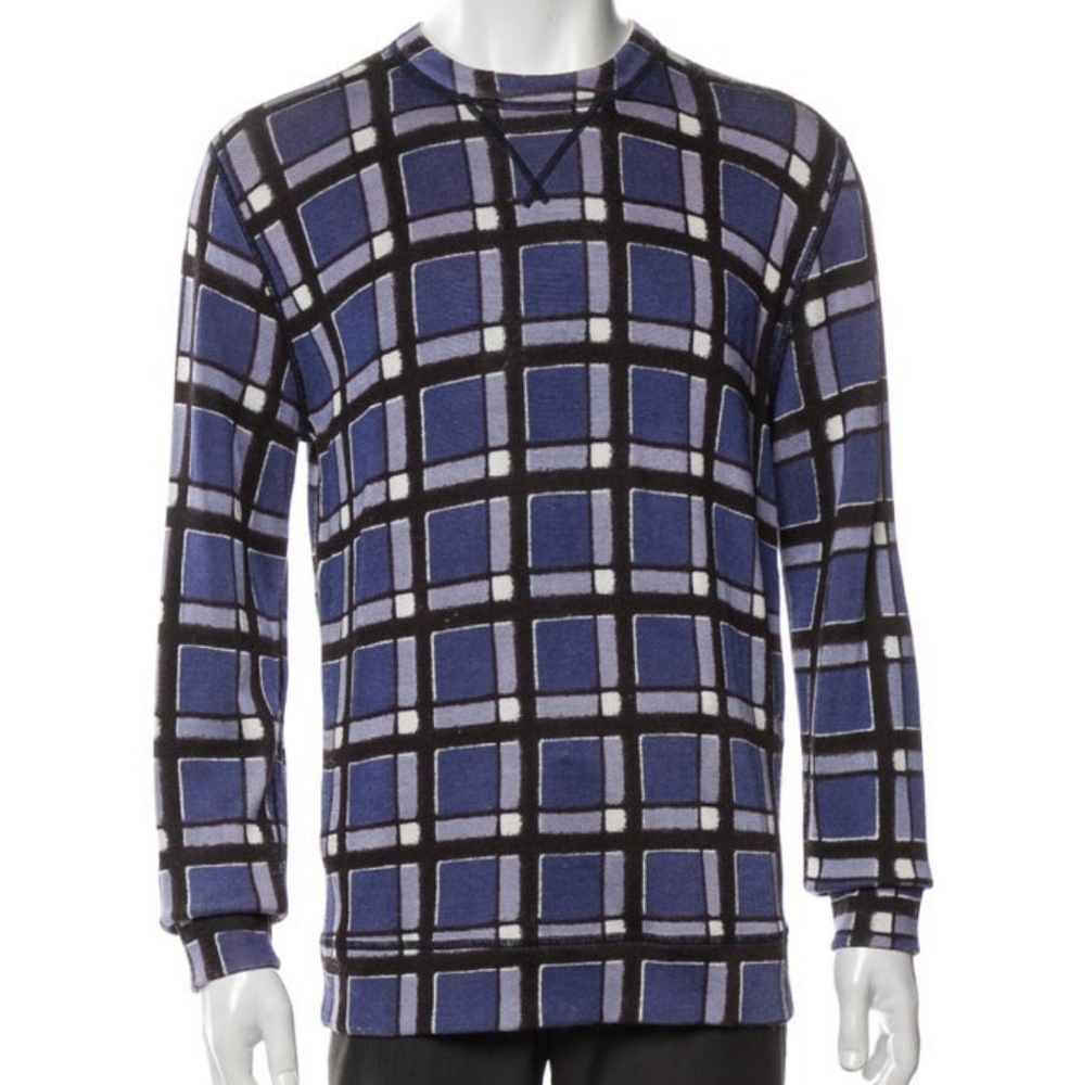 Marc by Marc Jacobs "Skipper" Blue Check Sweatshirt- Sz. Lrg